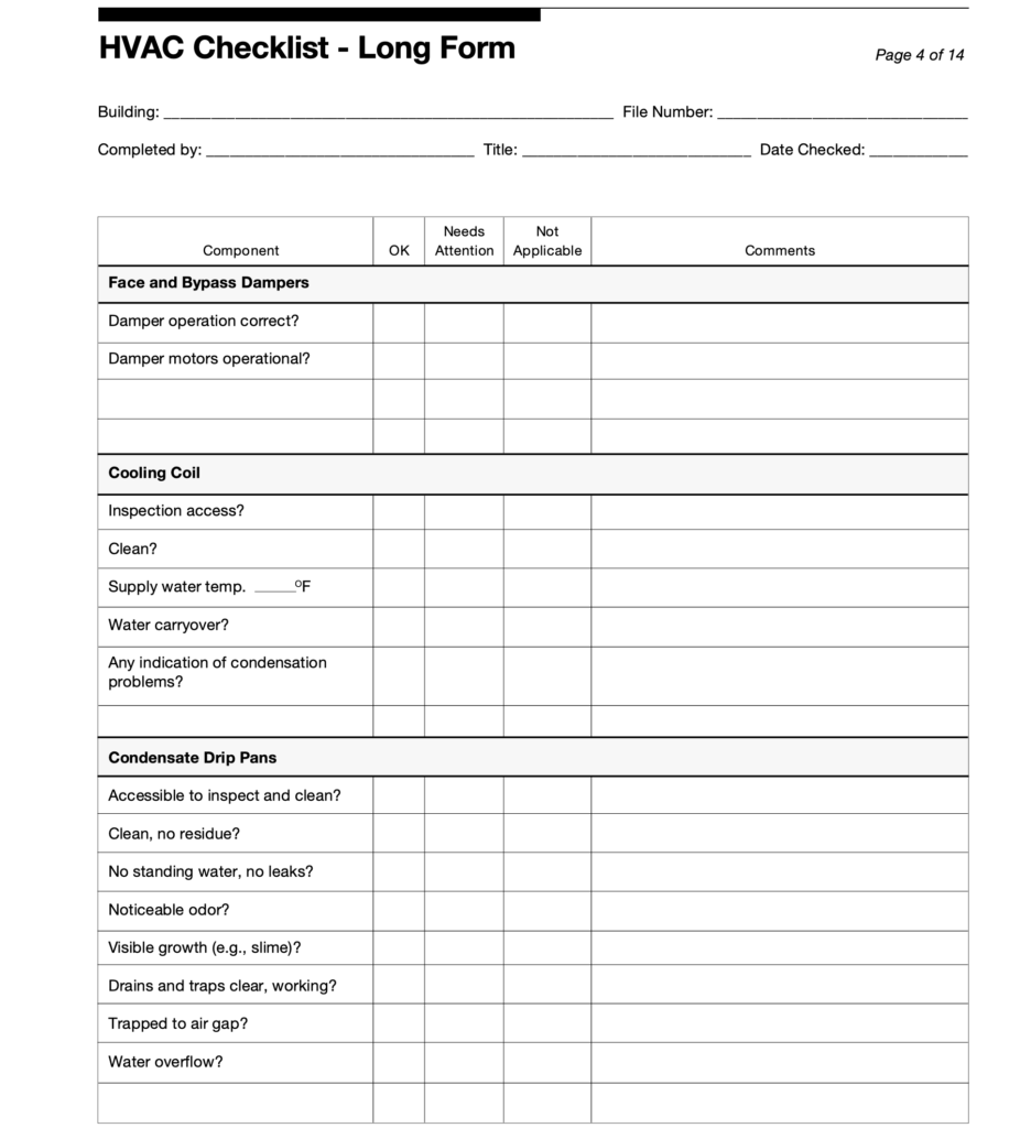 Free Printable Furnace Inspection Forms