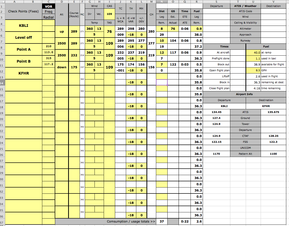 The Best and Only Excel based VFR Flight Planner You ll Ever Need I Have A Black Belt In Geek 