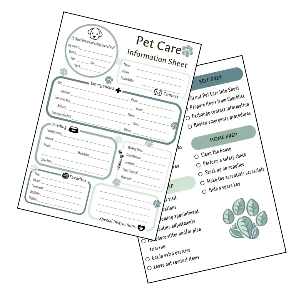 Free Printable Pet Sitting Forms