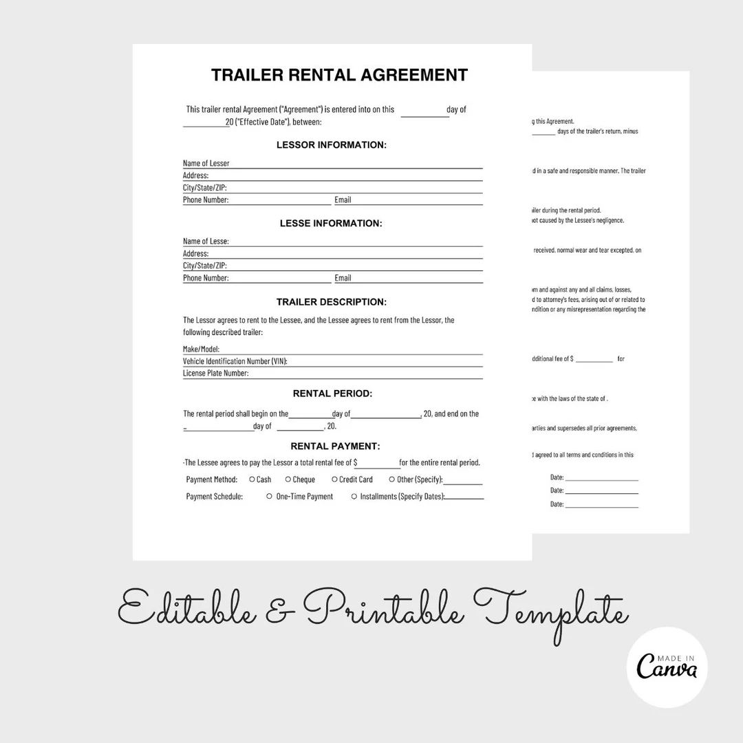 Trailer Rental Agreement Trailer Lease Contract Trailer Rental Contract Canva Editable Contract Commercial Lease Etsy Trailer Rental Agreement Trailer Lease Contract Trailer Rental Contract Canva Editable Contract Commercial Lease Etsy