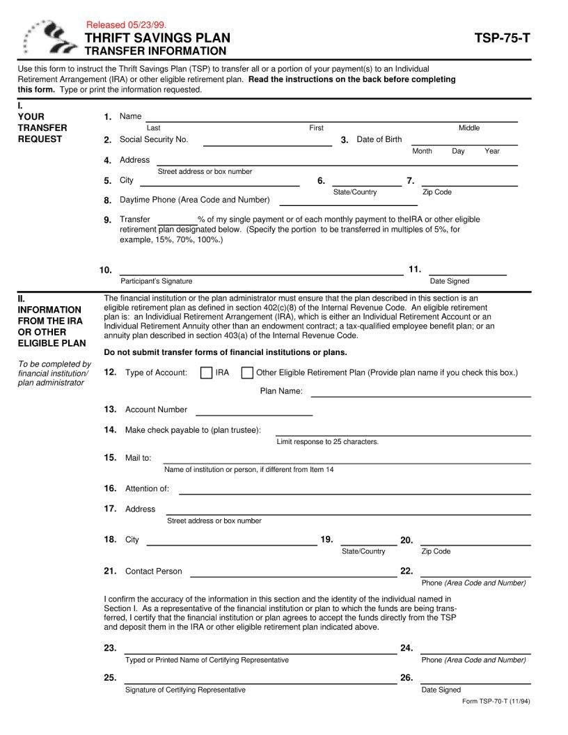 Tsp Form 99 Printable Tsp Form 99 Printable