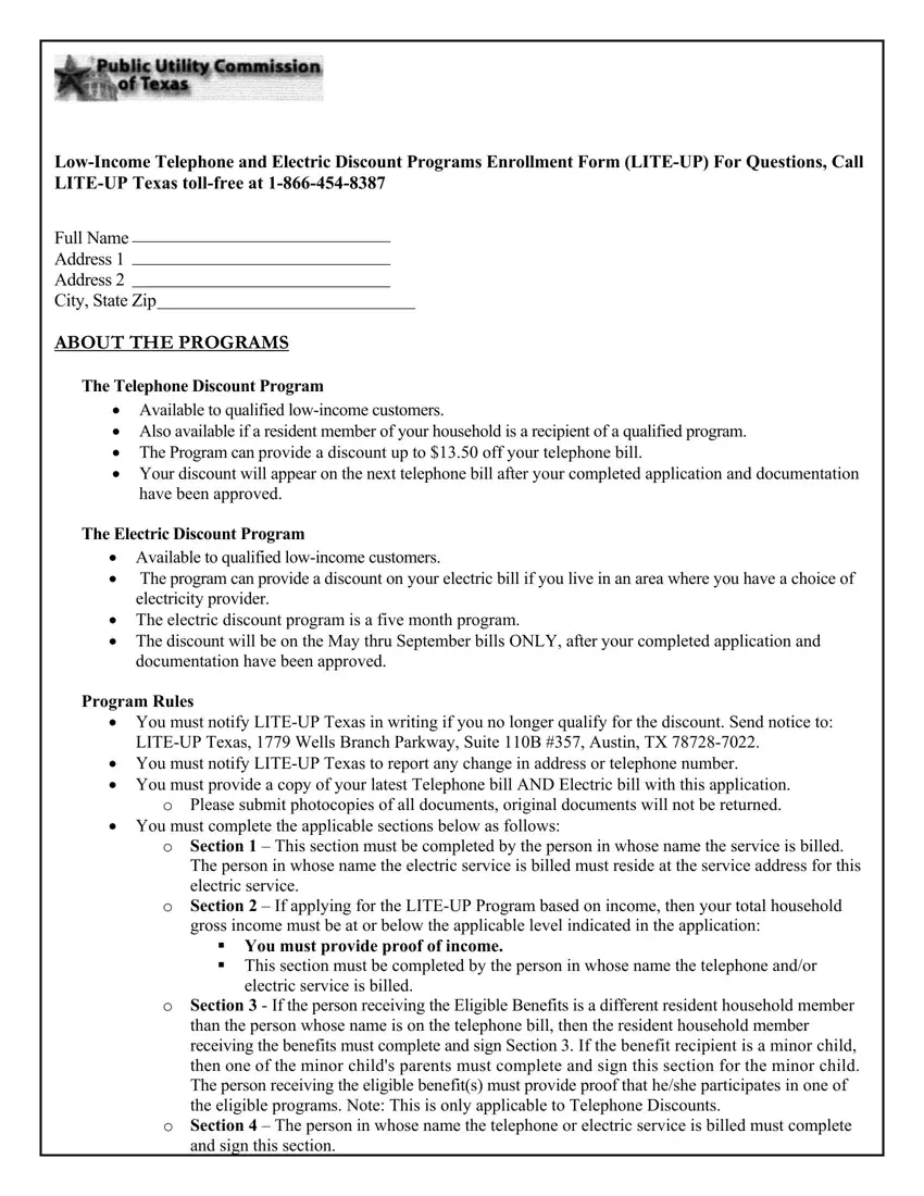 Tx Lite Up Fill Out Printable PDF Forms Online