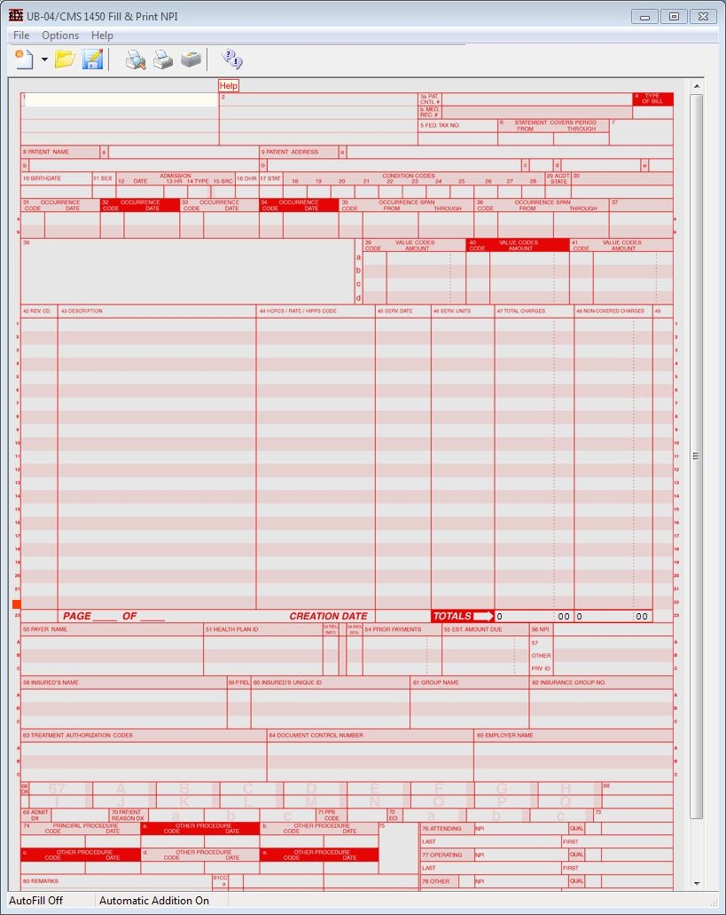 Free Printable Hcfa 1500 Claim Form