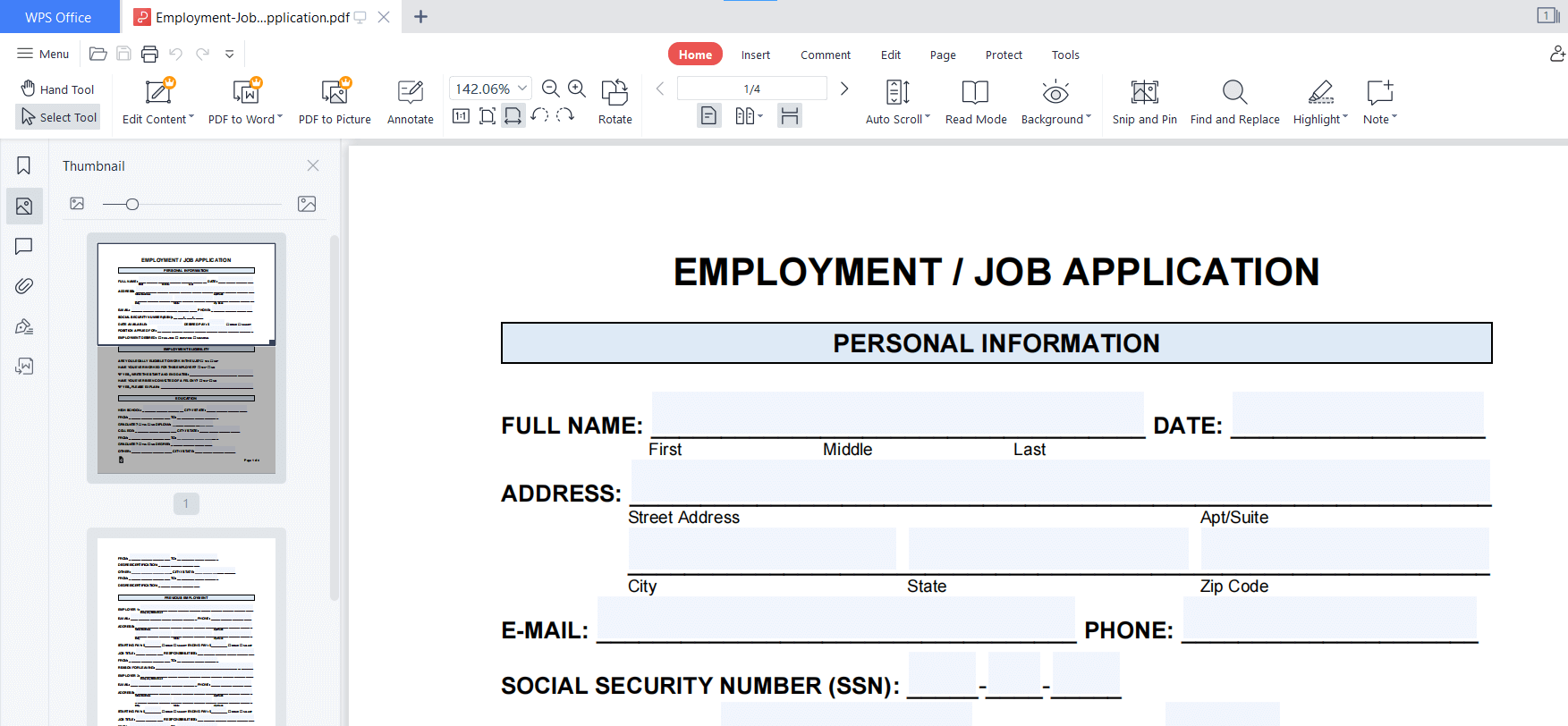 Ultimate Guide To Using An Employment Application Form PDF WPS Office Blog