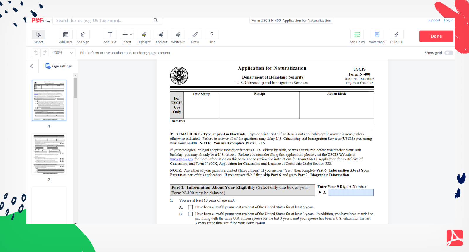 N400 Printable Form
