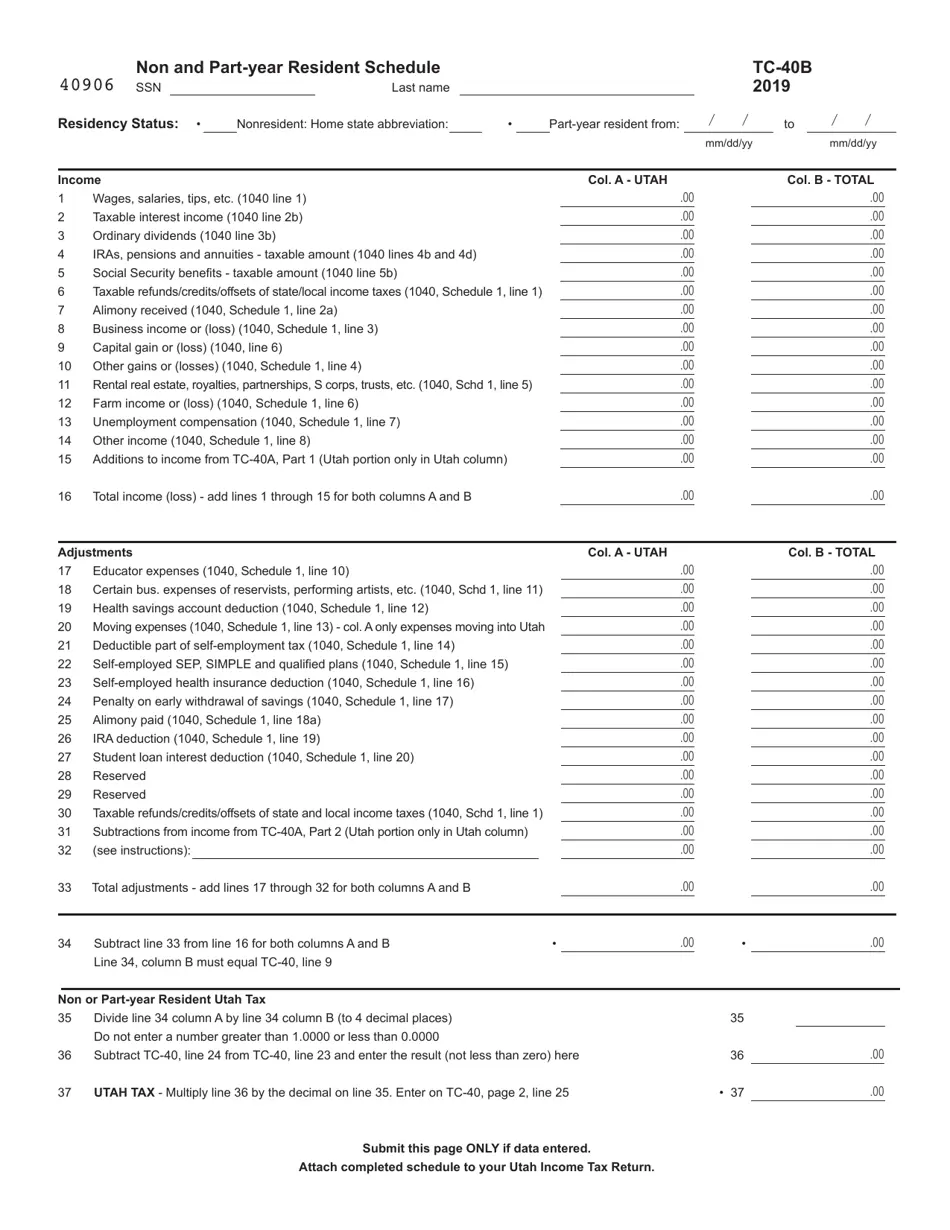 Utah Form Tc 40 Form