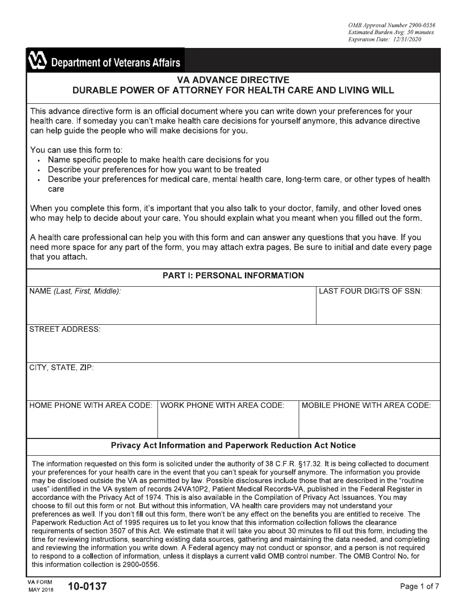 Printable Va Form 10-0137 Printable Va Form 10-0137
