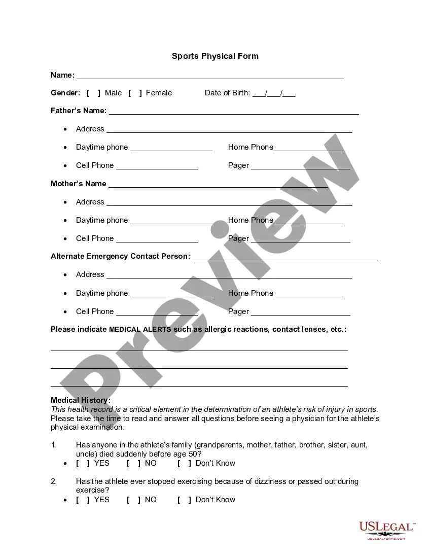 Vermont Sports Physical Form Printable Sports Physical Form US Legal Forms Vermont Sports Physical Form Printable Sports Physical Form US Legal Forms
