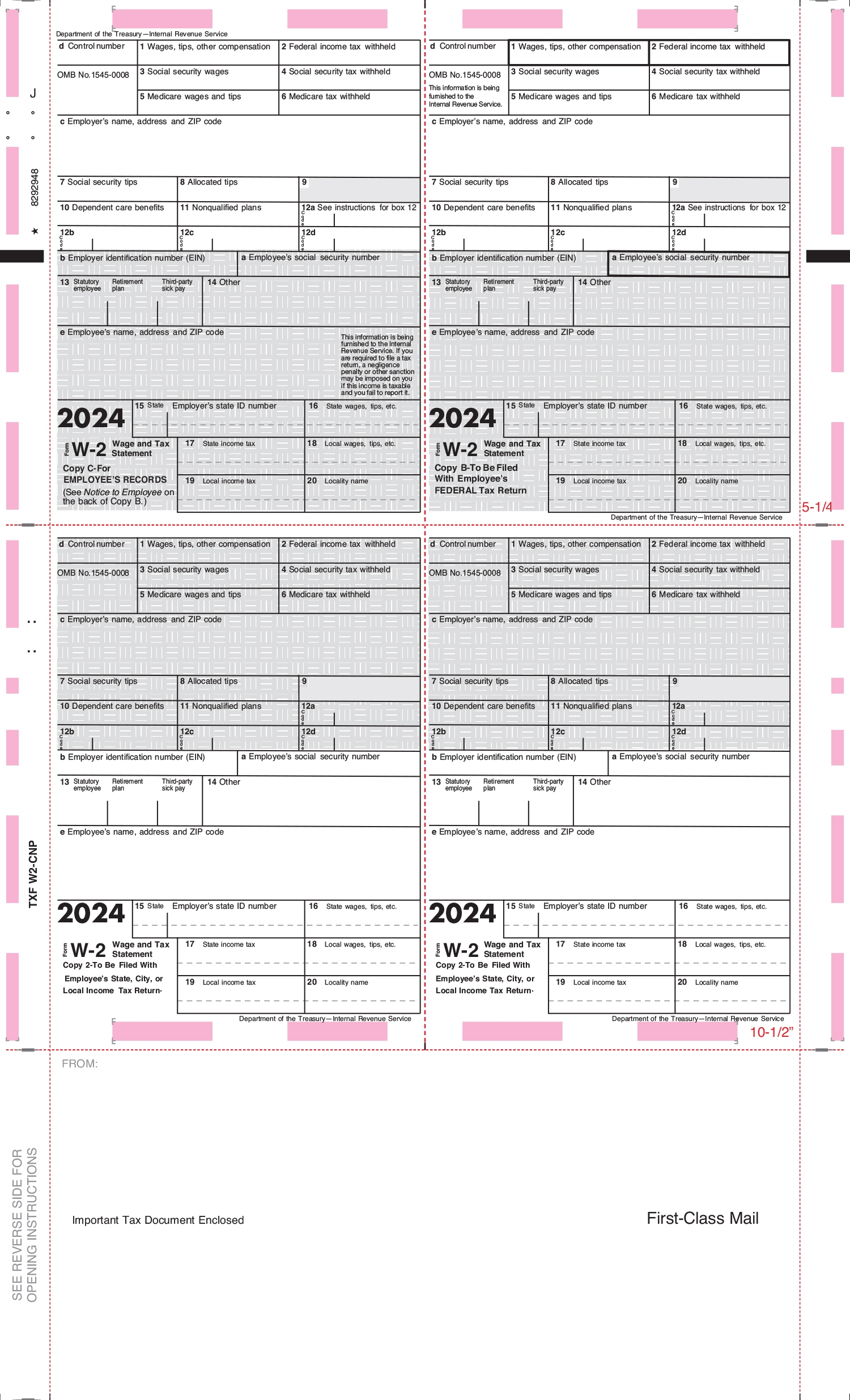 W2 Printable Form W2 Printable Form