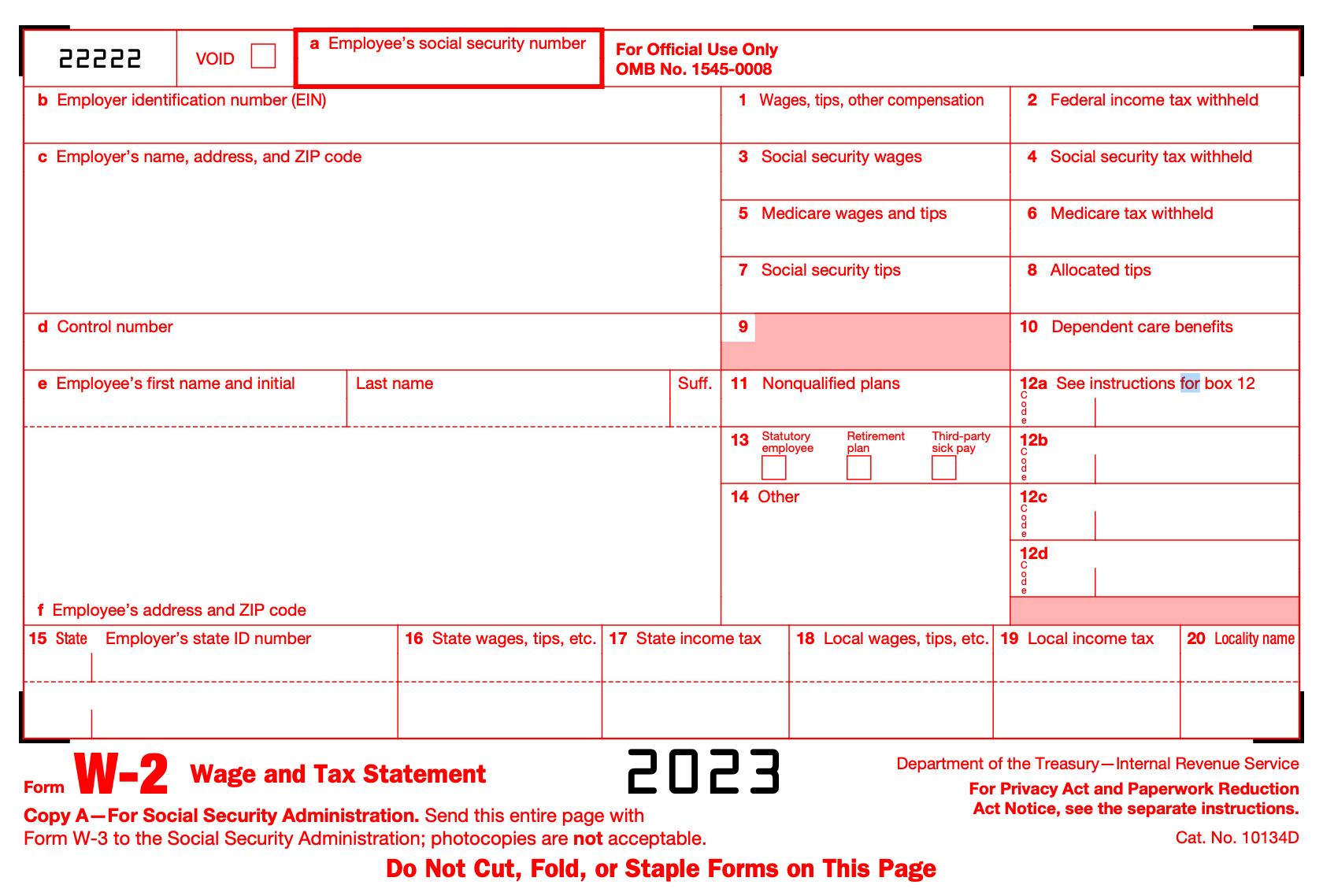 W 2 Form Wages And Tax Statement PdfFiller Blog