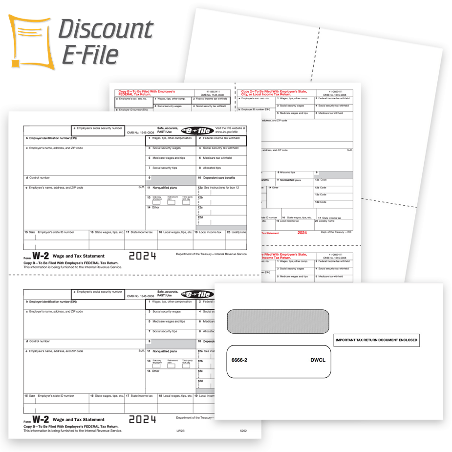W2 Tax Forms And Envelopes For 2024 DiscountTaxForms