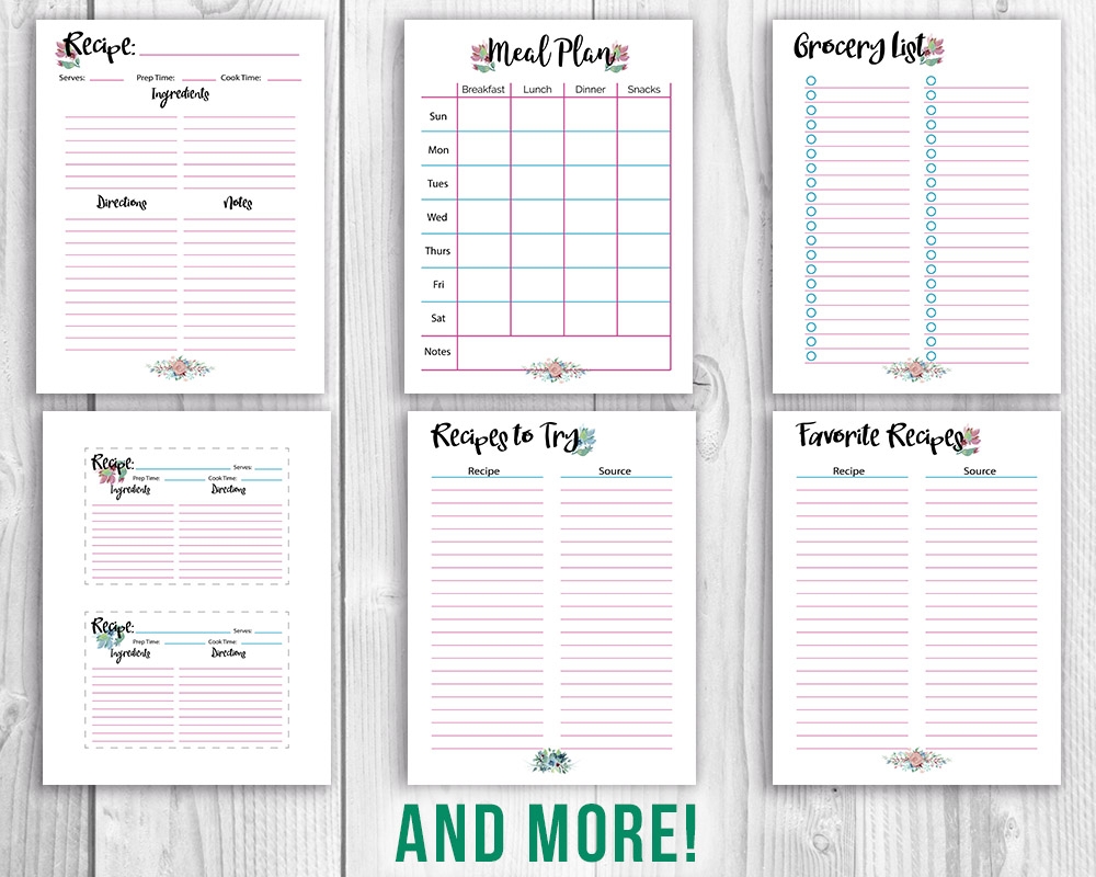 Watercolor Printable Ultimate Life Binder Home Budget Recipe Binder