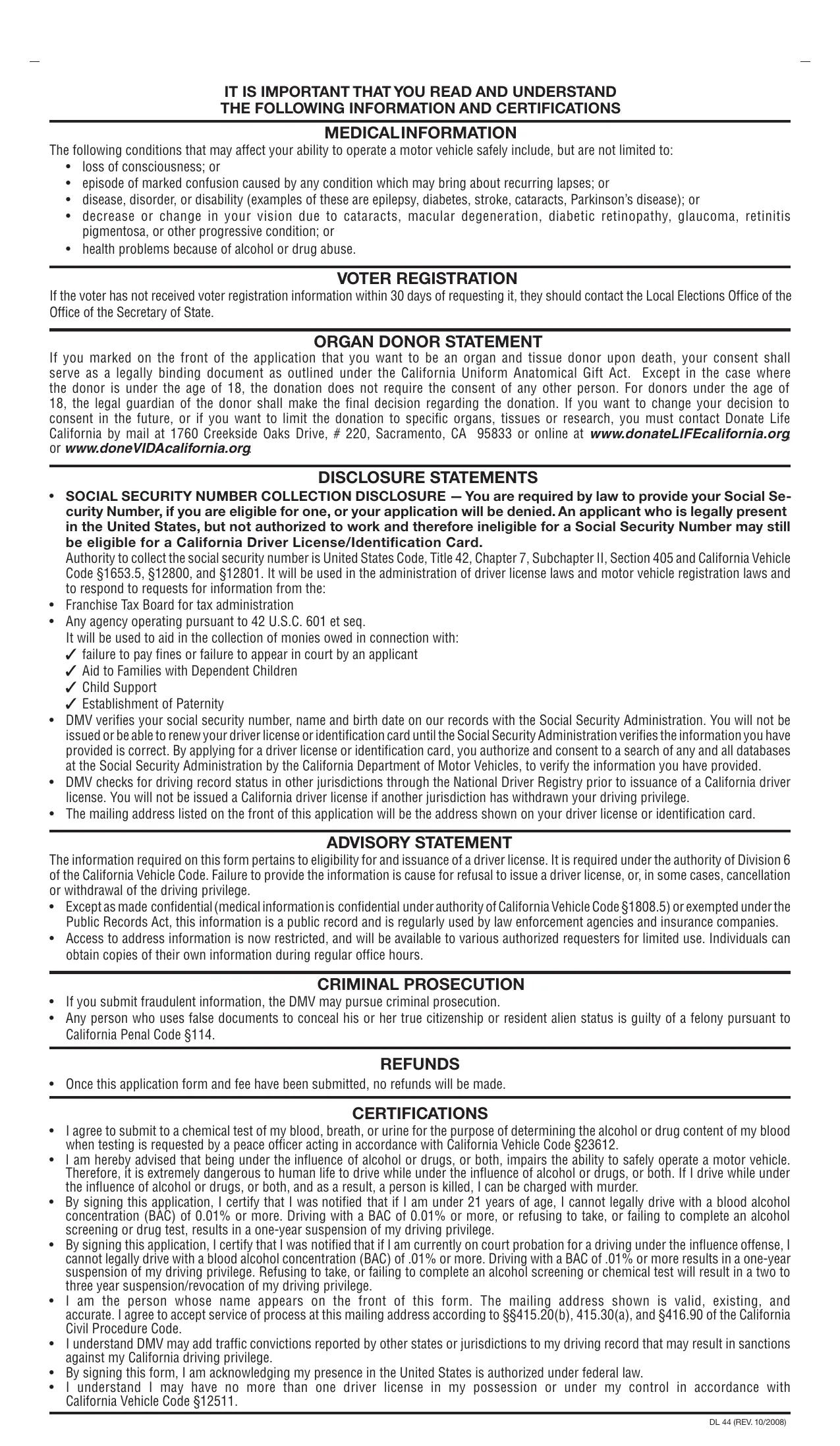 Dmv Dl 44 Printable Form