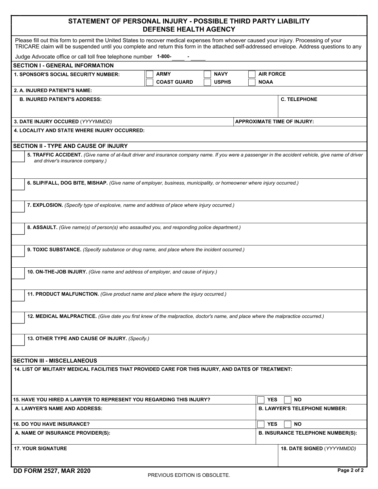 fill form dd 2527 2024 2025 statement of personal injury