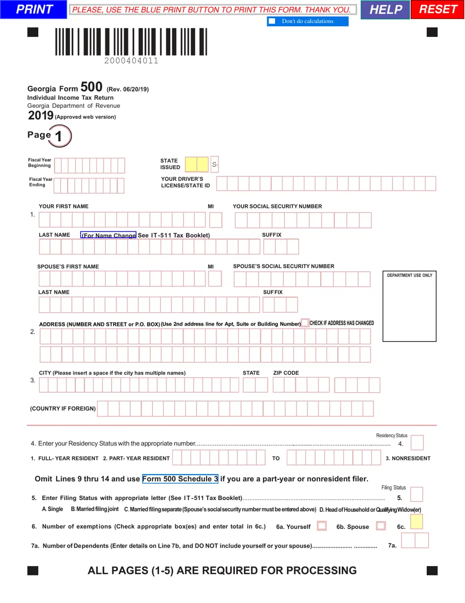 form 500 2019 fill out sign online and download fillable pdf georgia united states templateroller