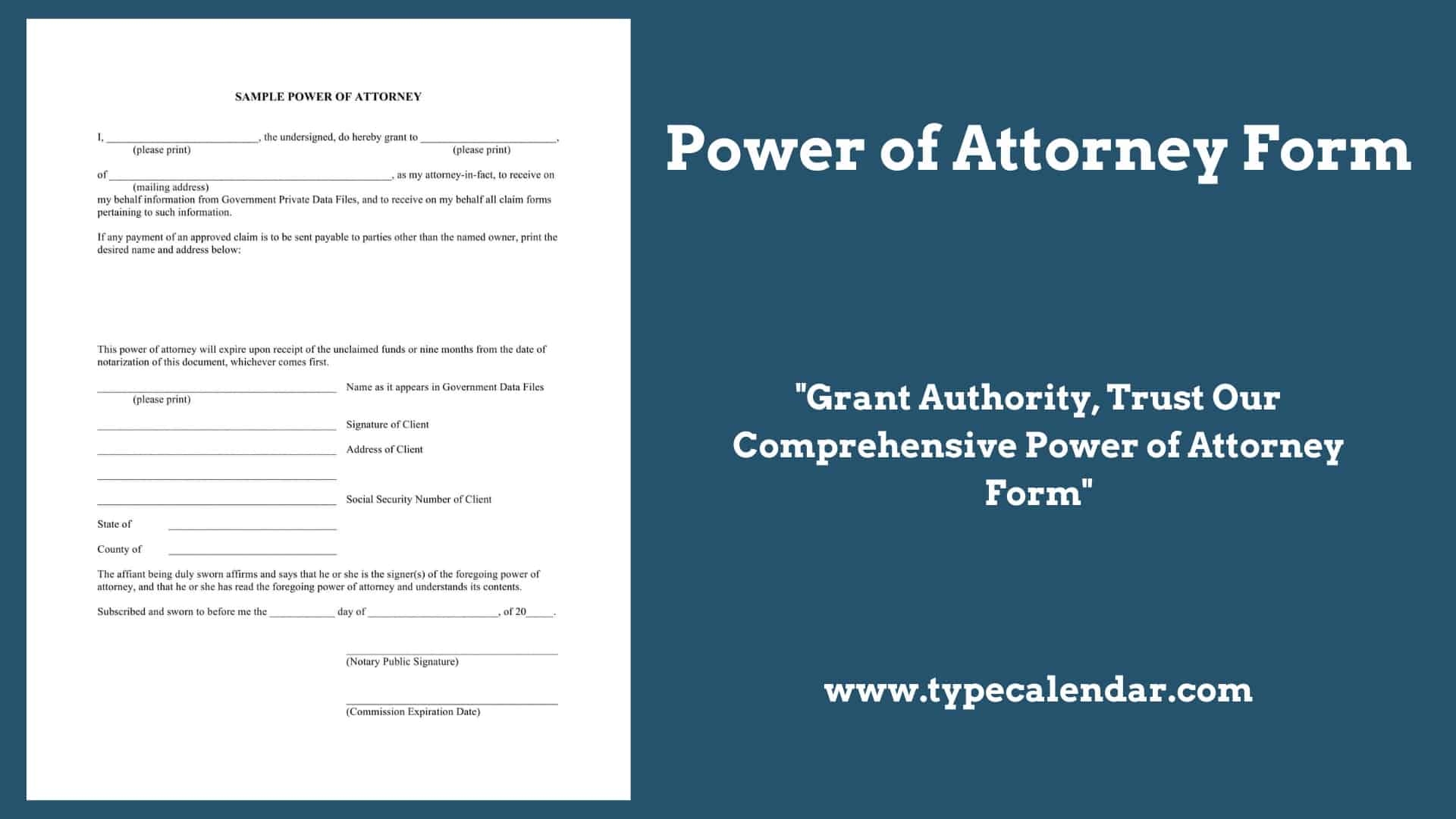Free Printable Poa Forms