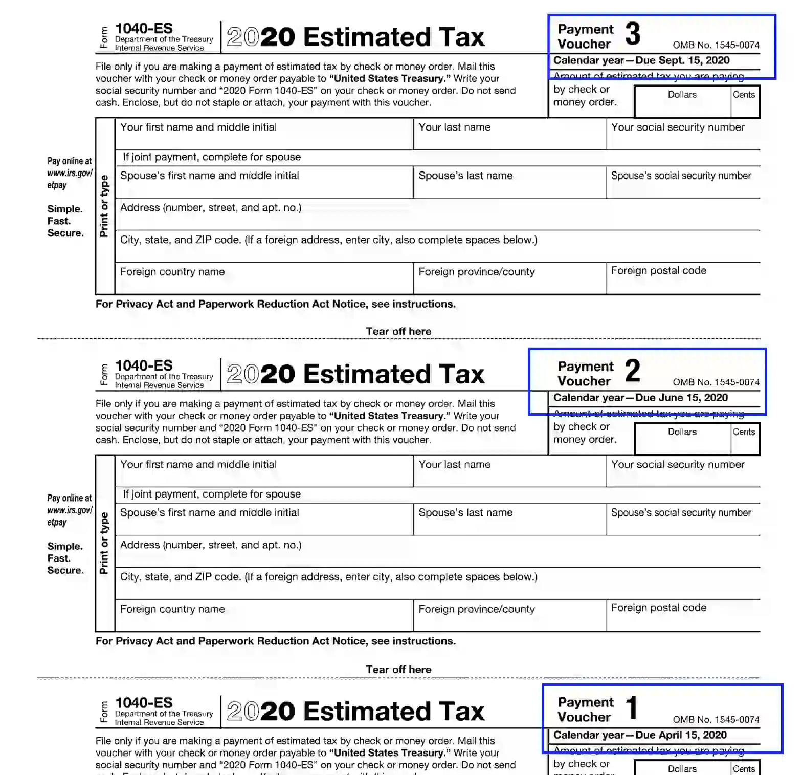 irs form 1040 es fill out printable pdf forms online