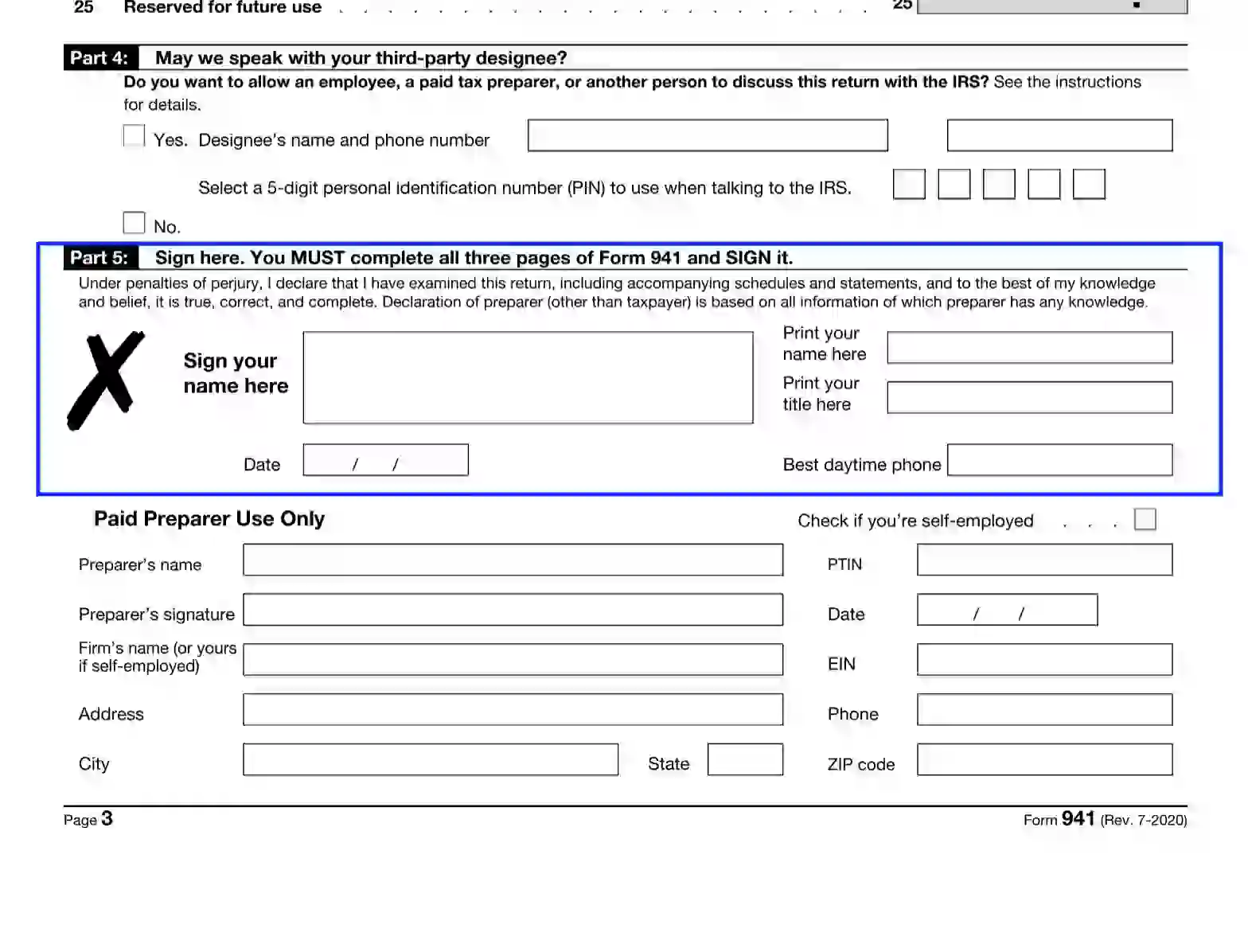 irs form 941 fill out printable pdf forms online