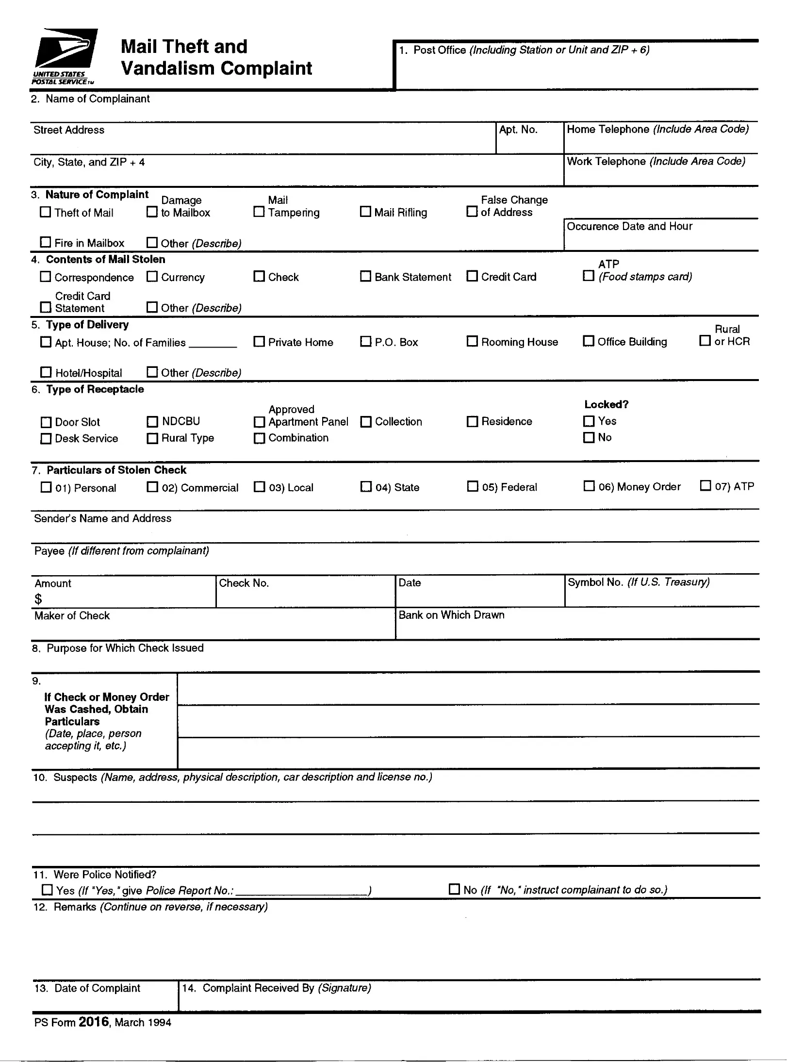 2016 Printable 1099 Form